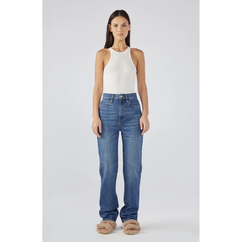 Triarchy Ms Triarchy High Rise Straight Jean Dark Wash 5 Pocket $225 Size 31